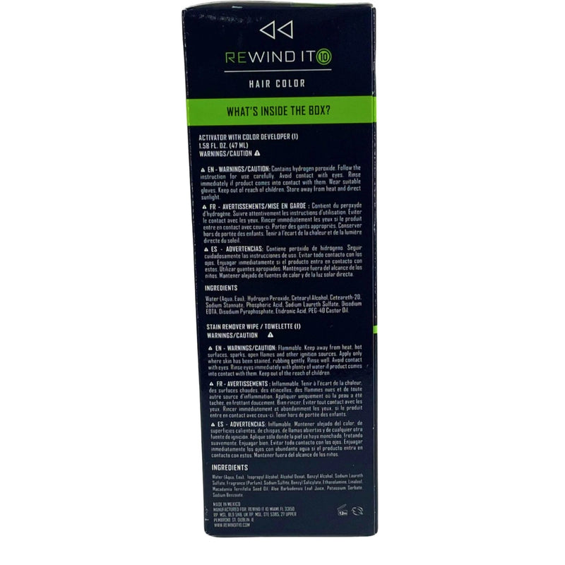 Rewind It 10 Men's Hair Color Dark Brown Italian Color Single Application 2 Pack