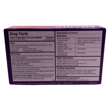 Allegra Allergy 60mg 12ct 6-Pack Antihistamine Exp 04/27 New