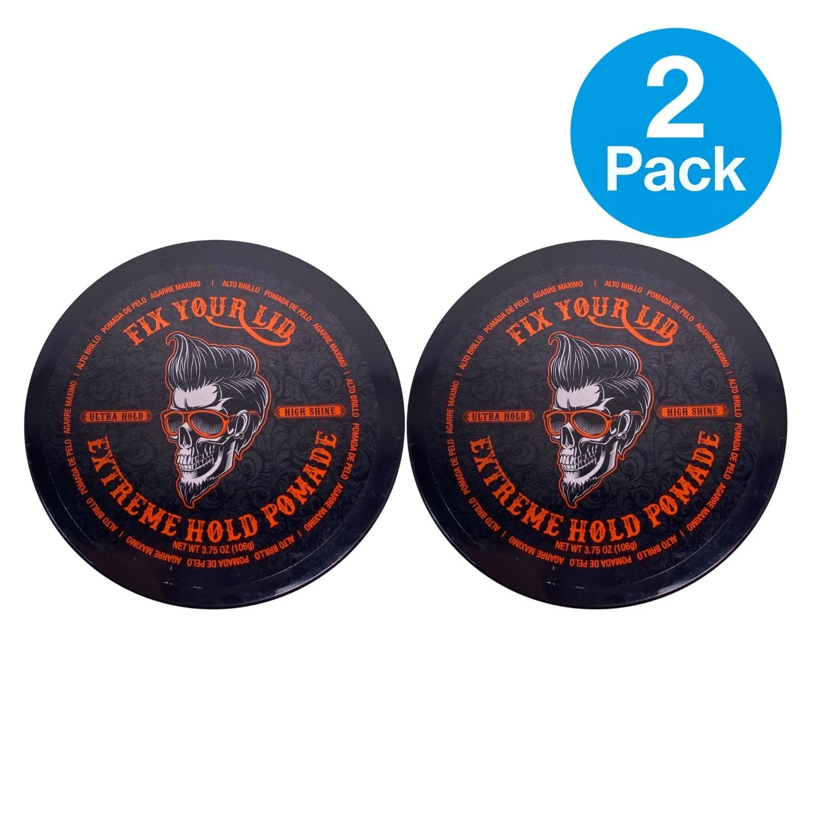 Fix Your Lid Extreme Hold Pomade 3.75 oz 2 Pack New