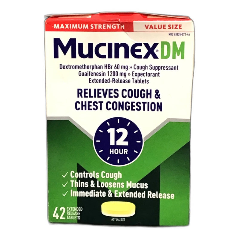 Max Strength 12Hr Chest Congestion Cough Relief Tablets 42ct Pack Exp 04/28 New