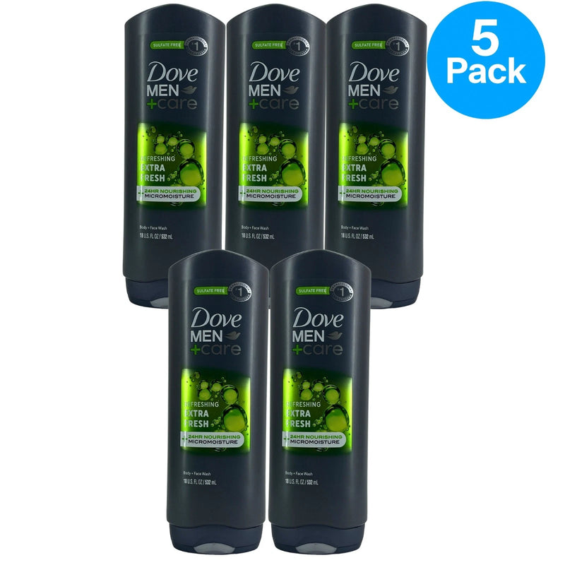 Dove Men+Care Refreshing Extra Fresh Body + Face Wash 24HR Nourishing MicroMoist