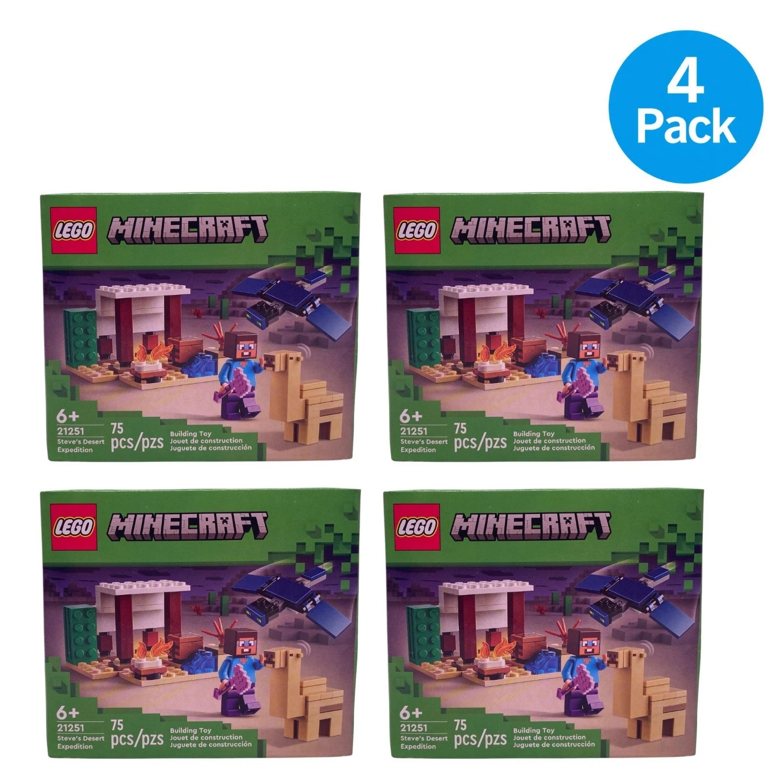 LEGO Minecraft Steve’s Desert Expedition 21251 75pcs 4 Pack New 1