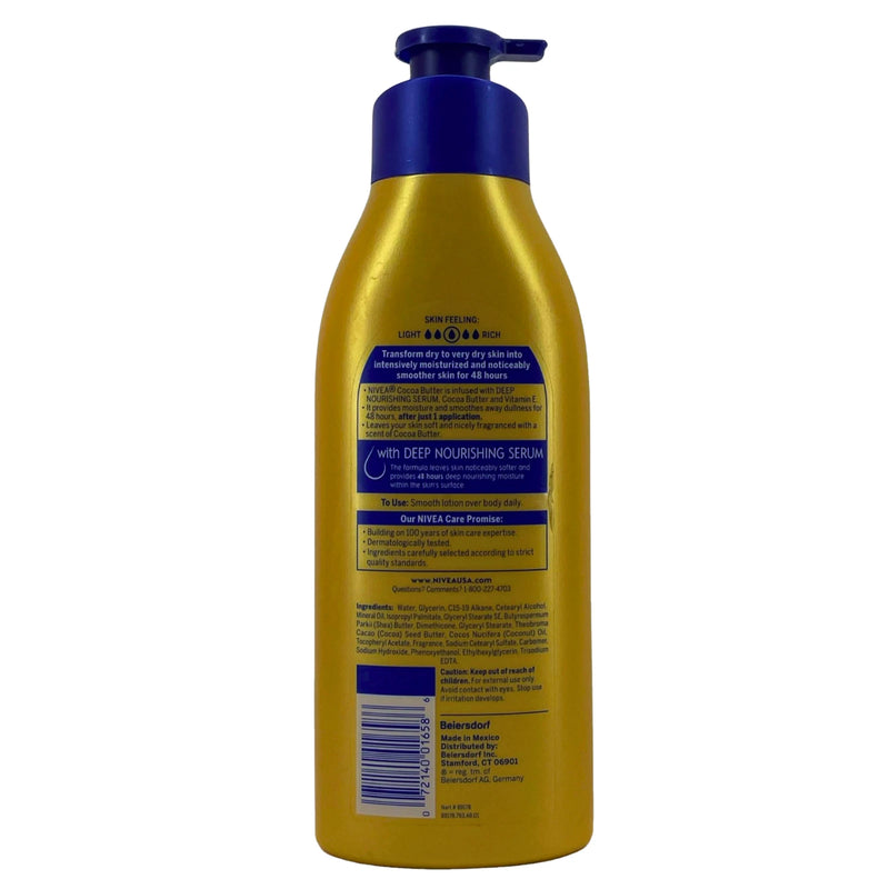Nivea Cocoa Butter Body Lotion with Deep Nourishing Serum & Vitamin E 16.9oz 5 P