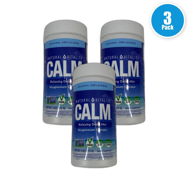 Natural Vitality Calm Magnesium Powder Exp 03/28 Pack of 3 New