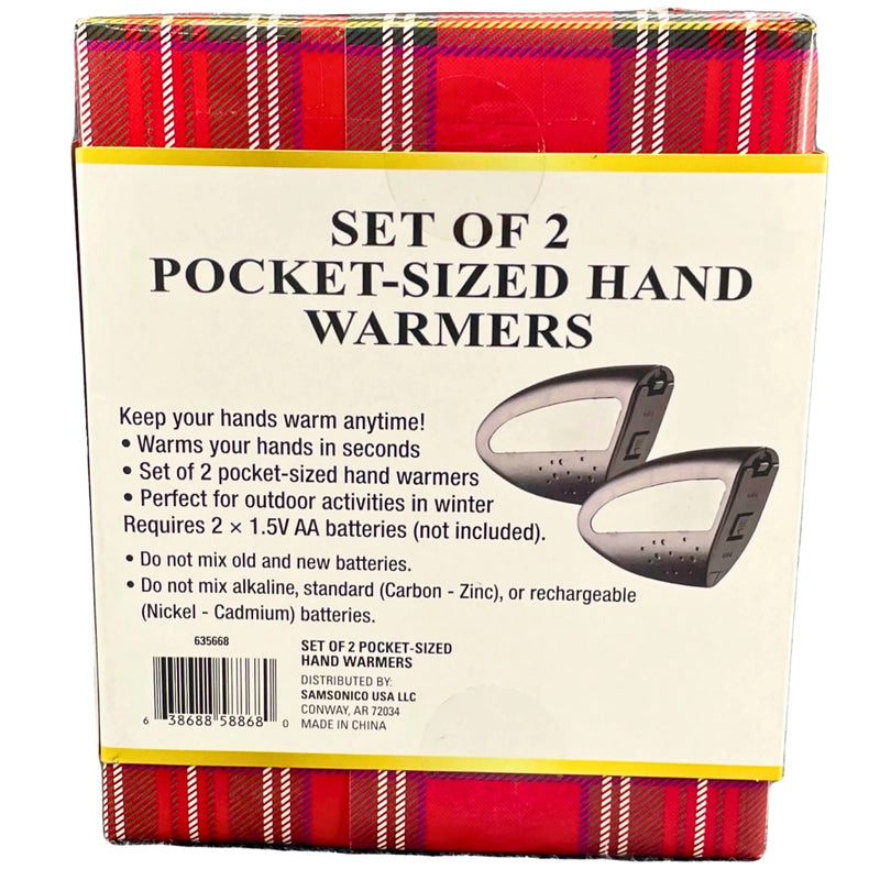 Set of 2 Pocket-Sized Hand Warmers Portable Winter Heat Set 4 Pack Bundle