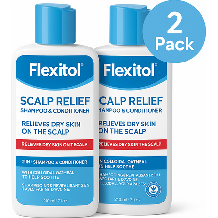 Flexitol Scalp Relief Shampoo & Conditioner 210ml - 2 Pack - New