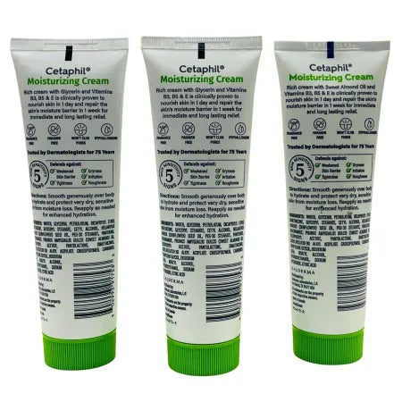 Cetaphil Moisturizing Cream 3oz Tubes for Dry Skin 3 Pack New