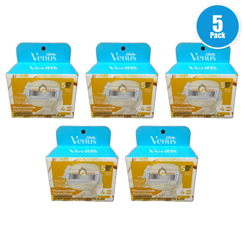 Venus Women's Moisture Glide Razor Blades 4 Refills Pack of 5 New