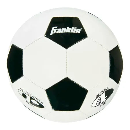 Franklin Sports Soccer Ball Size 4 Black & White Precision Stitched New
