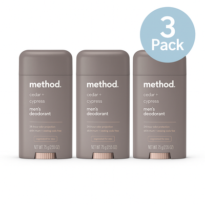 Method Deodorant – Cedar + Cypress – Pack of 3 (2.65 oz each) NEW