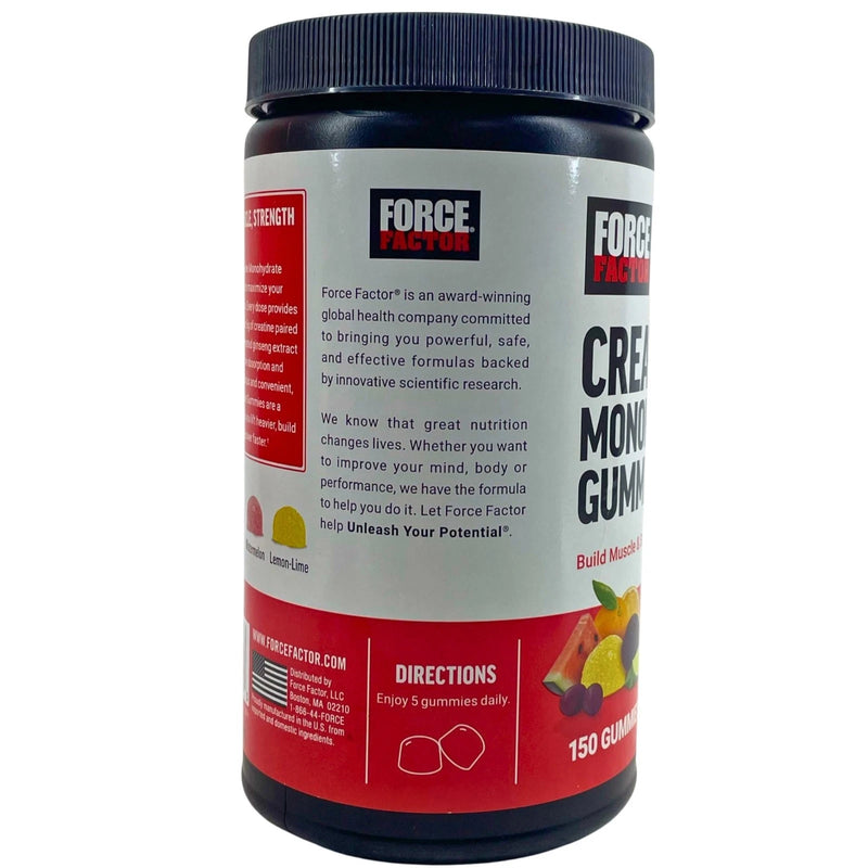 Force Factor Creatine Monohydrate Gummies 5g AstraGin Assorted Fruit 1 Pack New