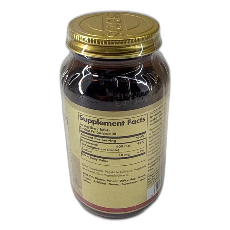Solgar Magnesium Citrate 60 Tablets Dietary 120 Total Exp 04/27 Pack of 2 New