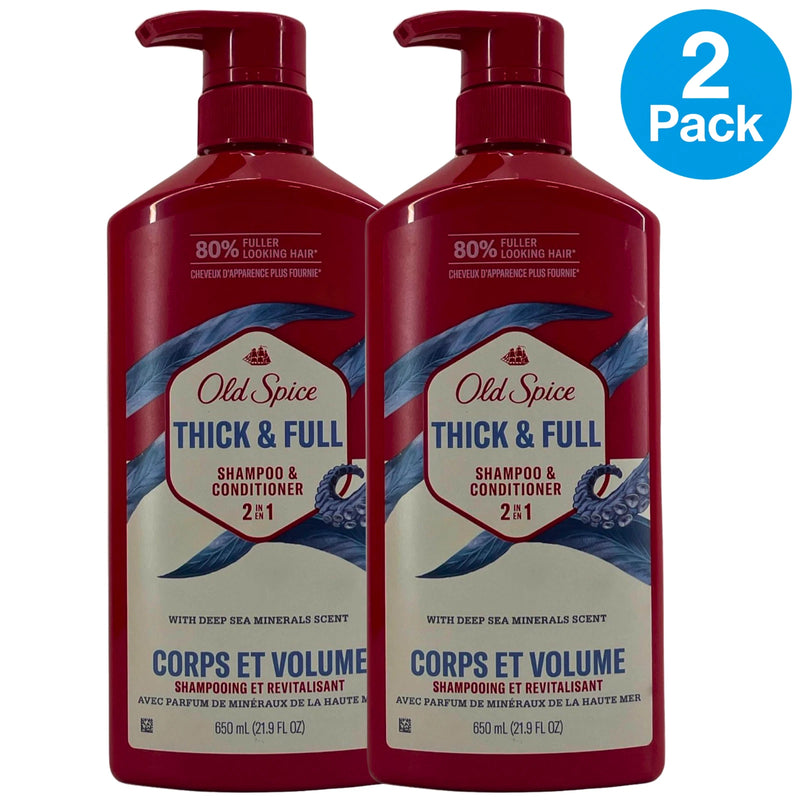 Old Spice Thick & Full 2 in 1 Shampoo & Conditioner Deep Sea Minerals Scent 21.9