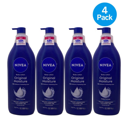 NIVEA Original Moisture Body Lotion 16.9 fl oz 4 Pack New