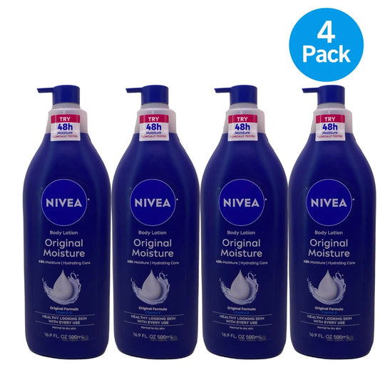 NIVEA Original Moisture Body Lotion 16.9 fl oz 4 Pack New