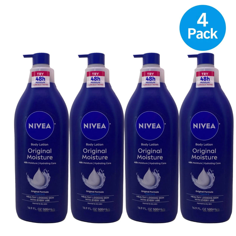 NIVEA Original Moisture Body Lotion 16.9 fl oz 4 Pack New
