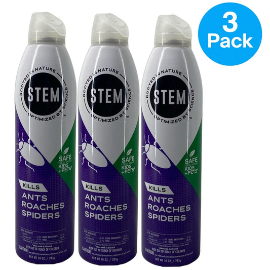 STEM Ant Roach & Spider Killer Spray 10 oz 3 Pack New