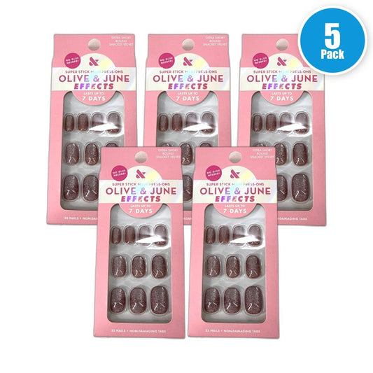Effects Super Stick Press-On Nails Shacket Velvet Manicure Pack of 5 New