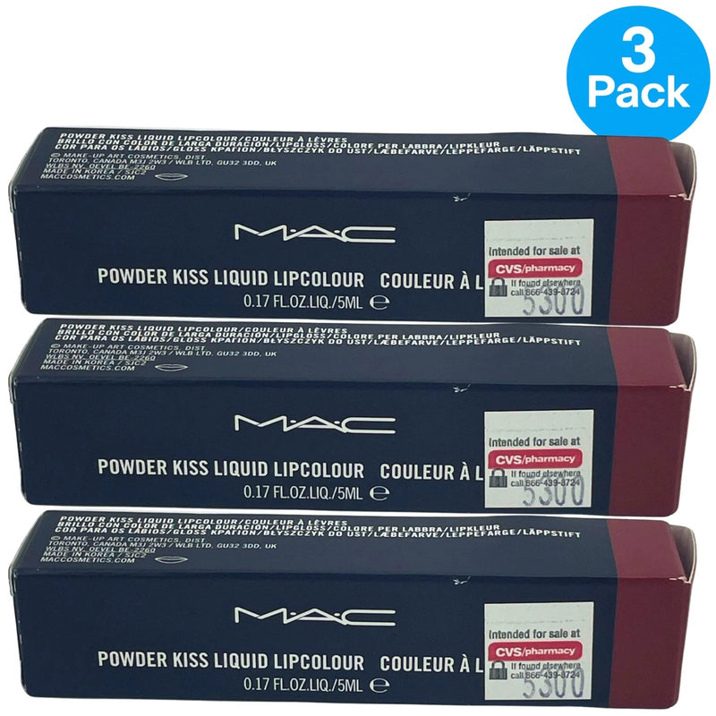 MAC Powder Kiss Liquid Lipcolour 991 Devoted To Chili 0.17 oz 3 Pack New