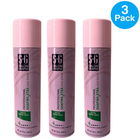 Salon Grafix Professional Shaping Xtra Hair Spray 10 oz 3 Pack New