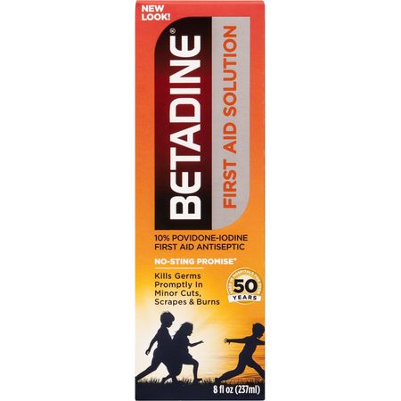 Betadine Antiseptic First Aid Solution Povidone-Iodine 10%, 8 Ounces