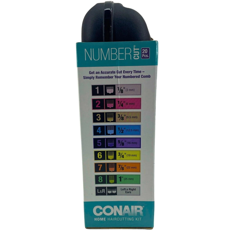 Conair Number Cut 20 Piece Home Haircutting Kit Teal Edition Clipper System New