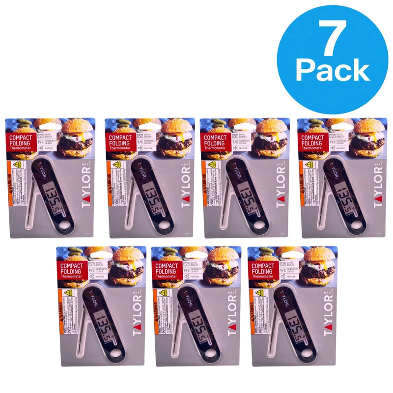 Taylor Compact Folding Digital Meat Thermometer Instant Read 7 Pack Bundle