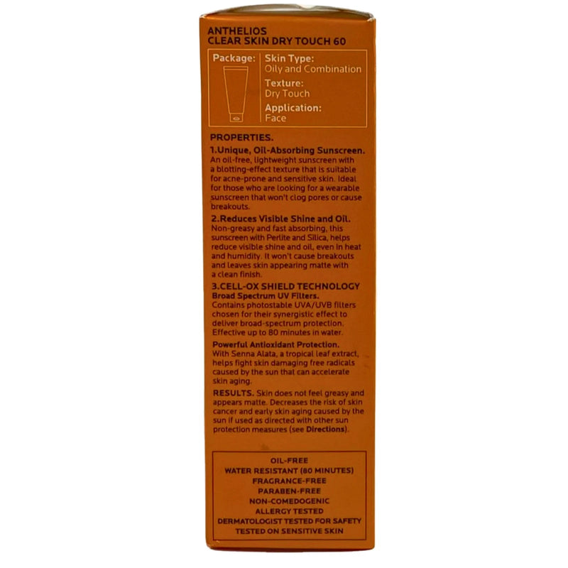 La Roche-Posay Anthelios Clear Skin Dry Touch Face Sunscreen SPF 60 3 Pack New