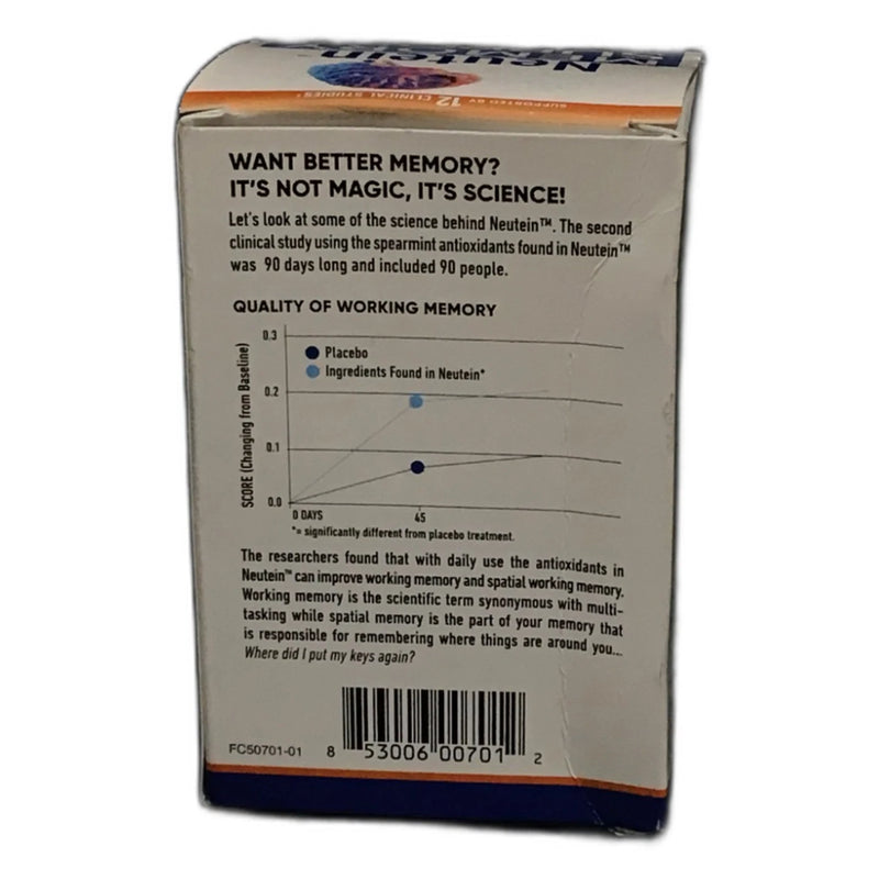 Neutein Naturally Improve Attention Memory Loss Support 60 Ct Exp 02/27 New