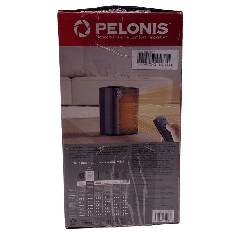 Pelonis 8in Digital Ceramic Heater Remote Control 1500W Black New