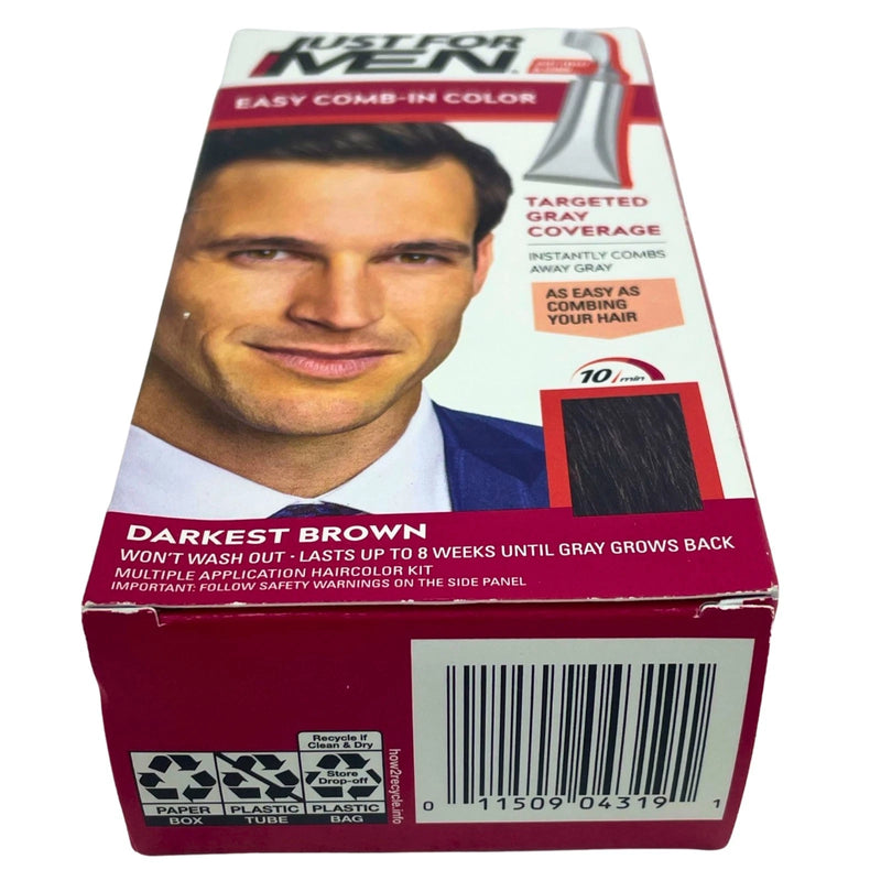 Just For Men Easy Comb-In Color Haircolor Darkest Brown A-50 Targeted Gray Cover