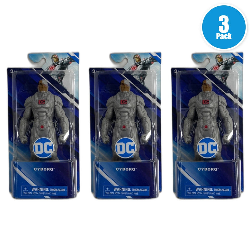 DC Comics Cyborg Grey Red Action Figure 6 Inch Spin Master Box Pack of 3 New