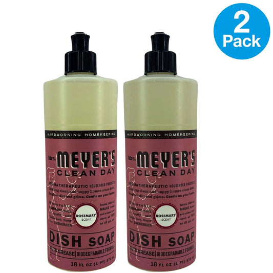 Mrs. Meyer's Rosemary Dish Soap 16 fl oz 2 Pack New