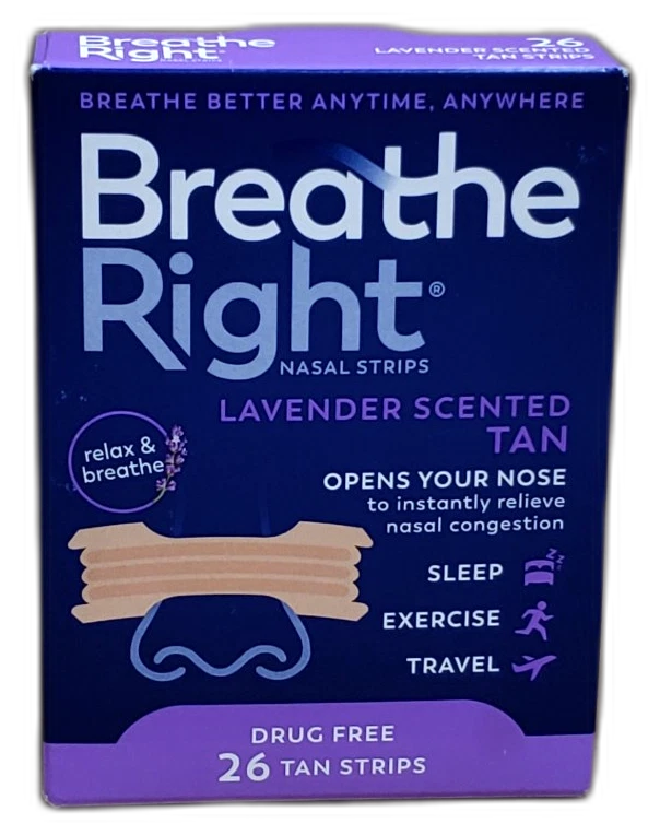 Breathe Right Nasal Strips Lavender Scented 52 Total Exp 06/30 Pack of 2 New