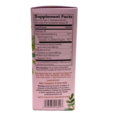 Quantum Health Elderberry+ Syrup - Immune Support with Echinacea - 4oz - 2 Pack