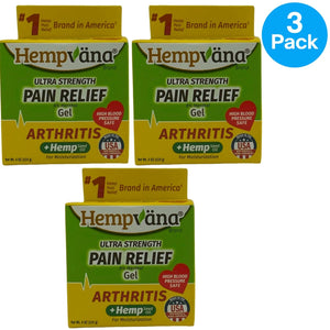 Hempvana Ultra Strength Pain Relief Gel Menthol 8% 4 OZ 3 Pack New Exp 06/2027