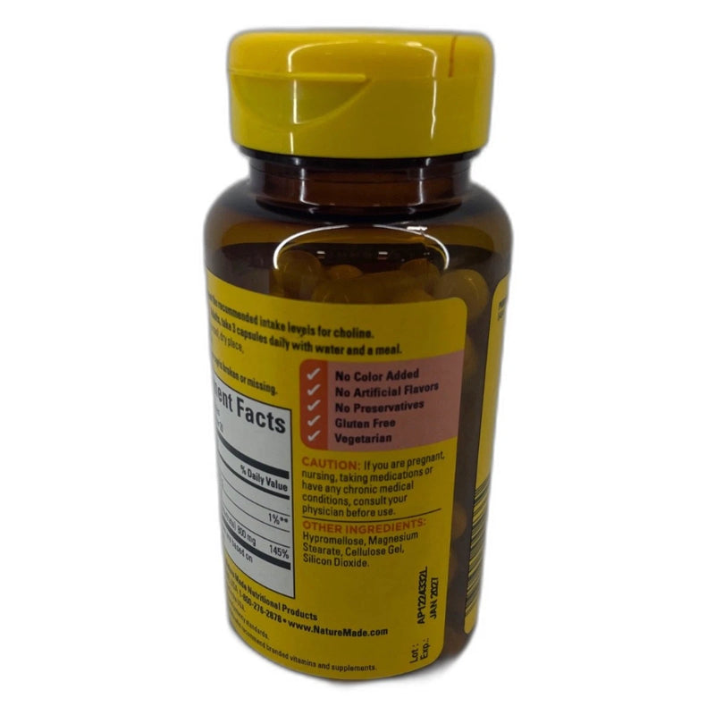 Nature Made Choline Extra 800mg 120 120 Total Exp 01/27 Pack of 2 New