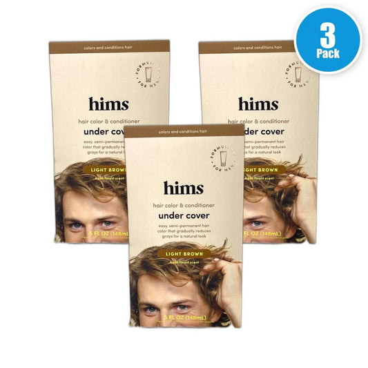 Hims Hair Color Conditioner Under Cover Semi-Permanent Light Brown Pack of 3 New