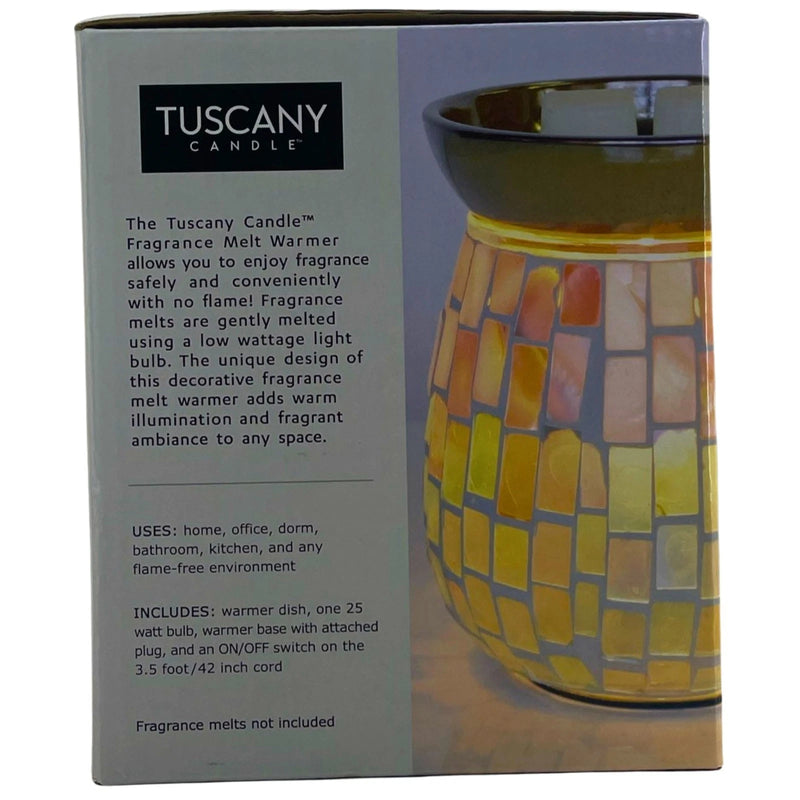 Tuscany Candle Fragrance Melt Warmer White Mosaic Glass Electric 1 Pack New
