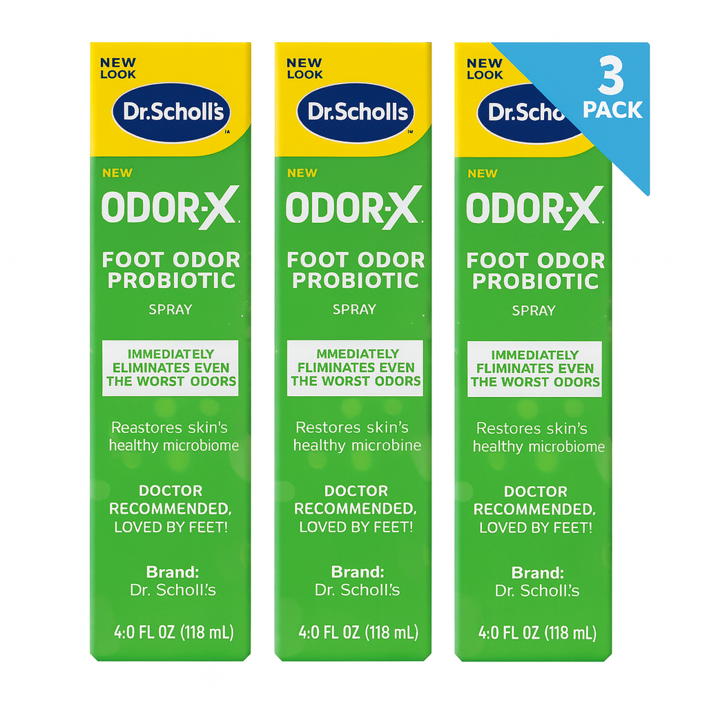 Dr. Scholl’s Odor-X Foot Odor Probiotic Spray 4 oz 3 Pack New 1