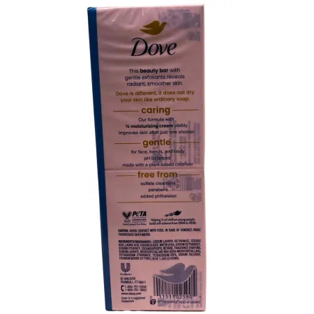 Dove Gentle Exfoliating Beauty Bar 12 Bars Each 3.75 oz Moisturizing Cream 4Pack