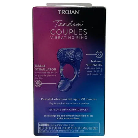 Trojan Tandem Couples Vibrating Ring 1 Pack New
