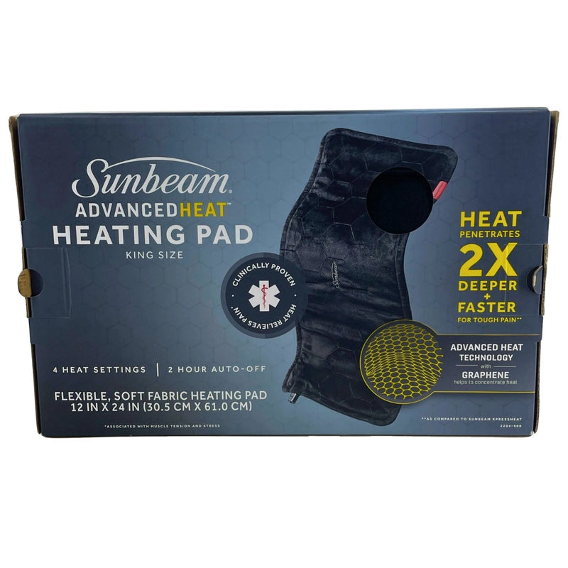 Sunbeam AdvancedHeat Heating Pad Size 12x24 In Graphene Fast Heat Relief 1 Pack