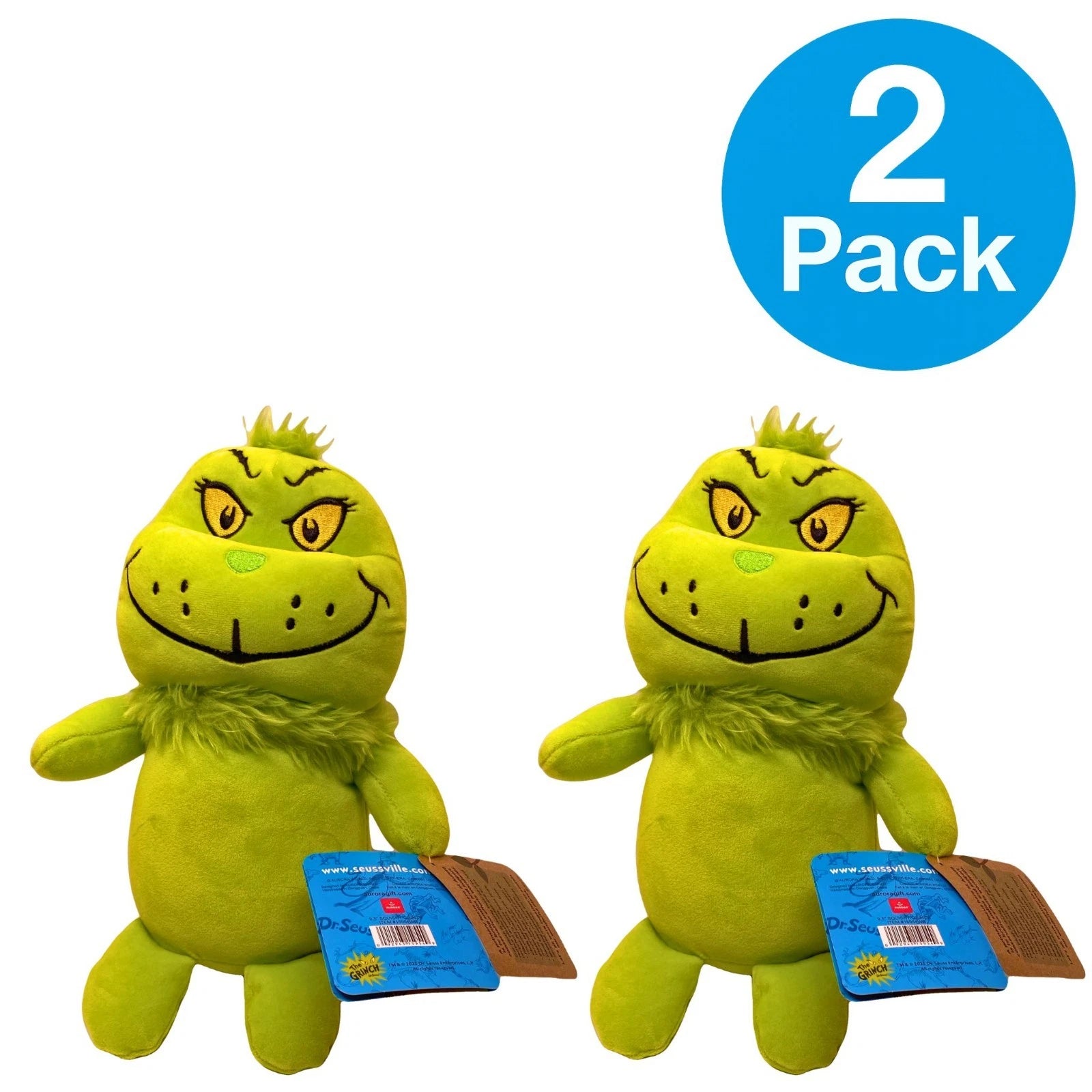Dr. Seuss The Grinch Palm Pals Plush - Aurora Soft Stuffed Toy - 5" - 2 Pack 1