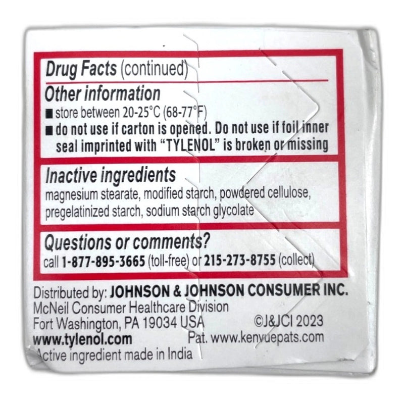 Tylenol Acetaminophen Pain Reliever Fever Reducer Exp 07/28 Pack of 3 New