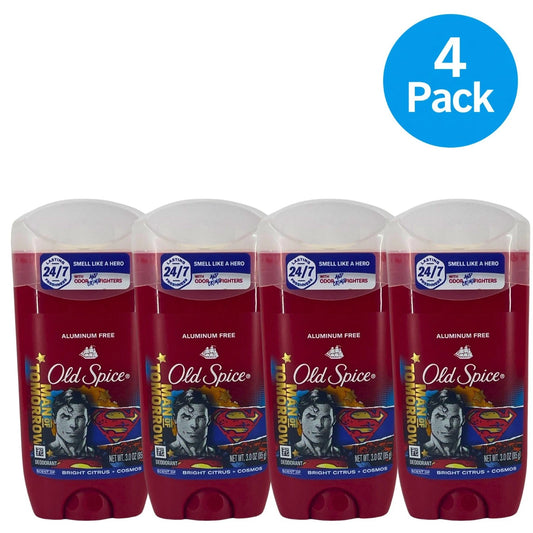 Old Spice Man of Tomorrow Scent Deodorant Stick Aluminum Free 3.0oz 4 Pack New