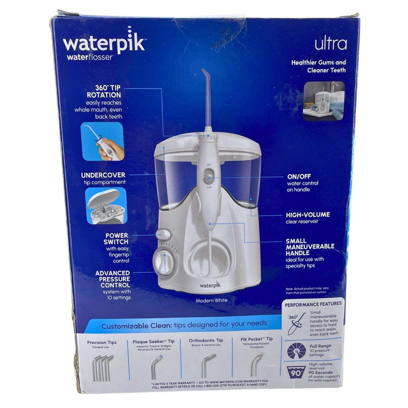 Waterpik Ultra Countertop Water Flosser White WP-100W Oral Irrigator 1 Pack New