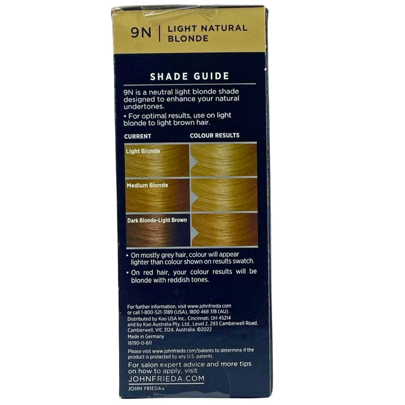 John Frieda Precision Foam Colour 9N Light Natural Blonde 3 Pack New