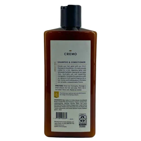 Cremo Bourbon & Oak 2-in-1 Shampoo & Conditioner 16oz 5 Pack Bulk Case
