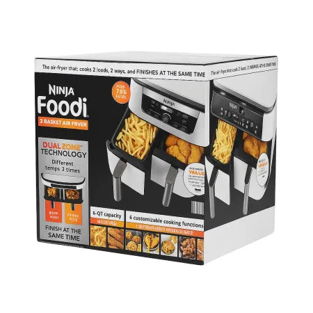 Ninja Foodi 6-in-1 8 Quart 2-Basket Air Fryer with DualZone Technology NEW